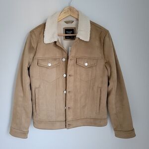 Abercrombie and Finch Vegan Suede Sherpa Lined Jacket